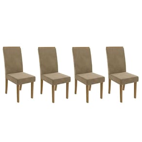 Kit 4 Cadeiras de Cozinha 2CAD142FR 4 Un Freijo/Suede Bege A036 - Kappesberg