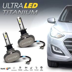 Par Lâmpadas H1 Farol Alto Peugeot 306 Ultra Led Titanium 10000 Lumens Forte Branco Efeito Xenon Inmetro