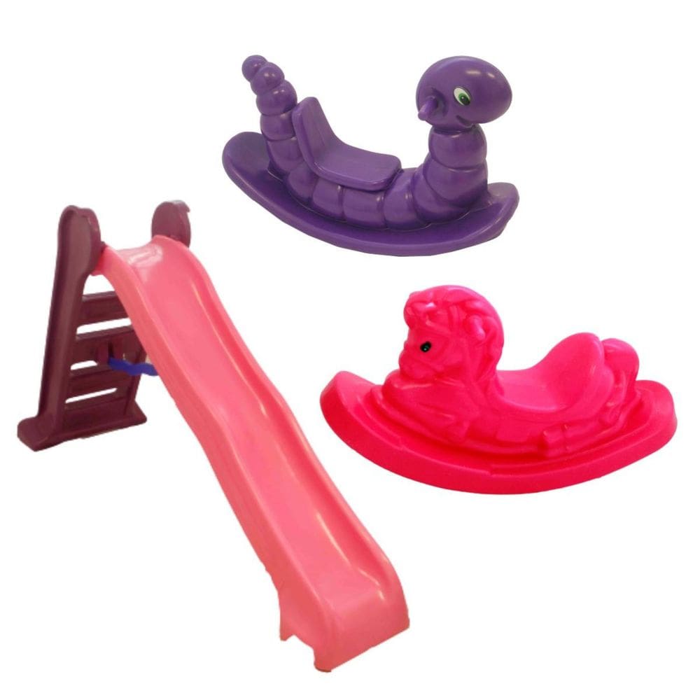 Kit Playground Infantil: Escorregador Grande, Nhoca e Cavalo – Diversão Garantida