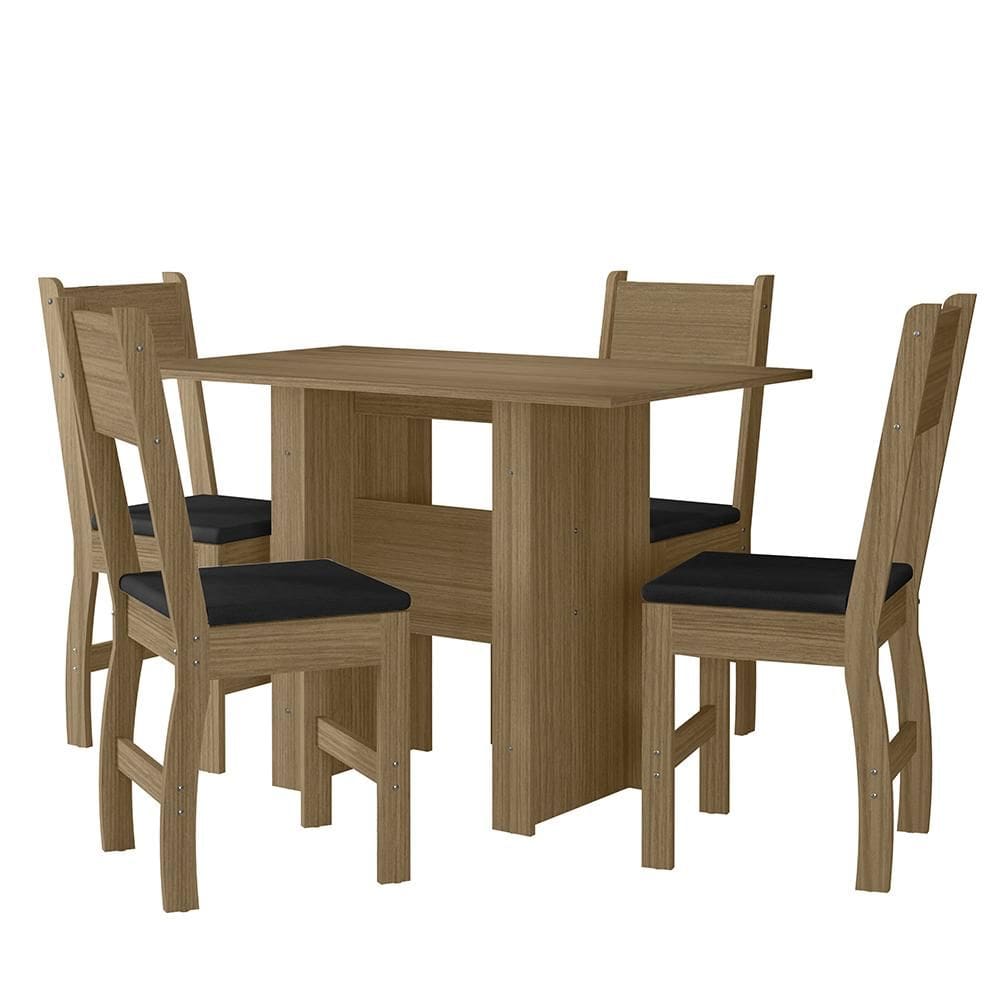 Kit Mesa de Jantar Milano 108x68 cm com 4 Cadeiras Milano