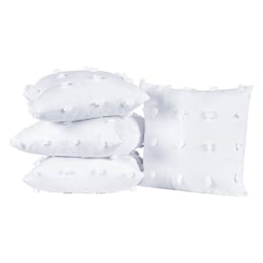 Kit 04 Almofadas Cheias Poppy 45cm X 45cm Cor Branco