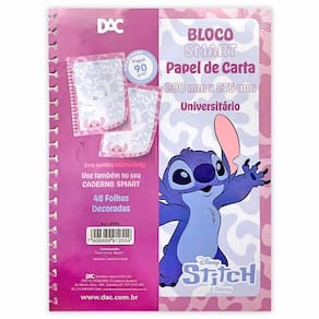 Refil Caderno Univ. Smart 48 FLS 20cm x 27,5cm Stitch - DAC