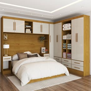 Guarda-Roupa Modulado 9 Portas 8 Gavetas Maestro Cinamomo/Off White - Panorama Móveis