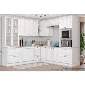 Cozinha Modulada Henn Americana 10 Peças (3Aéreos+3Balcões+2Paneleiros+2Complementos) C5P57 Branco-Henn