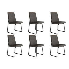 Kit 6 Cadeiras de Cozinha Lira 1752 6 Uni Preto/Grafite - Preto - Carraro