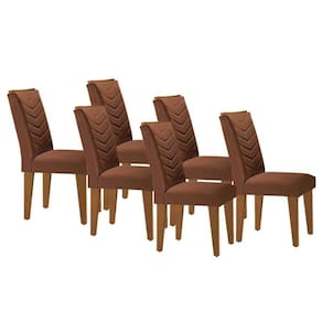 Kit 6 Cadeiras Sala Jantar Londrina 6 Un Capuccino/Suede Marrom - Rufato