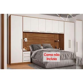 Módulos de quarto Irlanda Irlanda 6 Peças (2 Armários + 1 Ponte Aérea + 3 Complementos) QCM162 Amendola/Branco - Demóbile