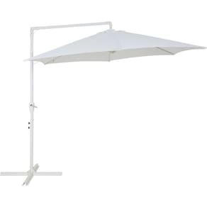 Ombrelone Suspenso Guarda Sol com Base Bel Veneza 3 Metros Branco p/ Piscina, Hotel, Varanda e Jardim