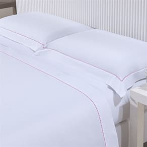 Jogo de Cama 200 Fios Hotel Bordado Queen Rose/Unico
