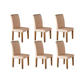 Kit 6 Cadeiras Sala Jantar Jade 6 Un Imbuia-Capuccino/Suede Creme - Rufato