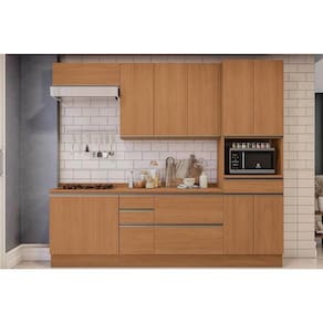 Módulo Cozinha Kappesberg Maxxi 7 Peças (2Aéreos+2Balcões+1Paneleiro+2Complementos) C7P28 Canela-Kappesberg