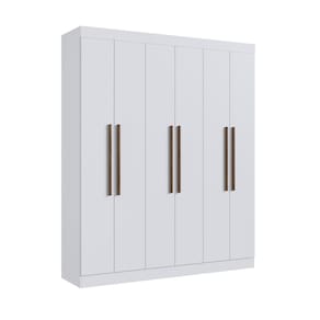 Guarda Roupa Casal 100% Mdf New York 21706 6 Portas 2 Gavetas Branco