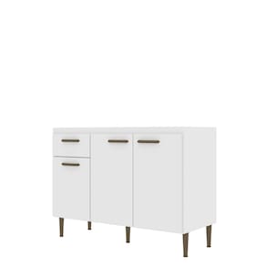Balcão para Cozinha 3 Portas e 1 Gaveta 120 Cm Branco