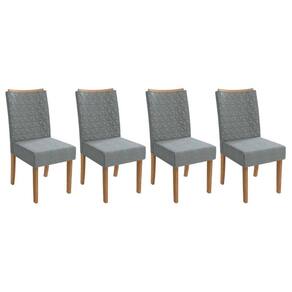 Kit 4 Cadeiras de Cozinha 2CAD129FR 4 Un Freijo/Linho Cinza A056 - Kappesberg