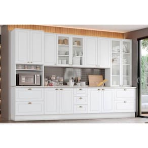 Cozinha Modulada Henn Americana 8 Peças (2Aéreos+2Balcões+2Paneleiros+2Complementos) C5P48 Branco-Henn