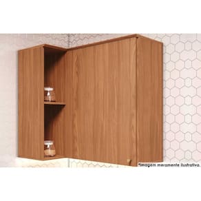 Armário Aéreo Cozinha Modulado Requinte Canto Reto c/ 1 Porta 94cm Nature - Henn