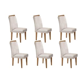 Kit 6 Cadeiras Sala Jantar Athenas 6 Un Imbuia-Capuccino/Suede Creme - Rufato