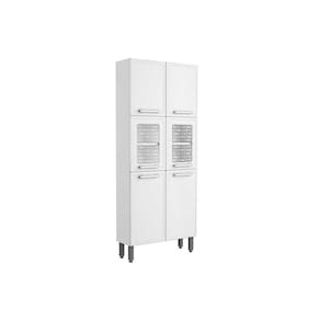 Cristaleira de Cozinha Paneleiro Gourmet 7039 c/ 6 Portas (2 c/ Vidro) 80cm Branco - Bertolini