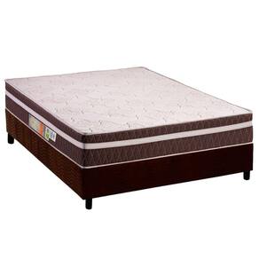 Conjunto Box Casal: Colchão Espuma Polar D28 Orthoface Vip Brown + Base CRC Suede Brown (138x188)