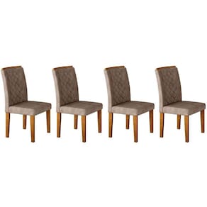 Kit 4 Cadeiras Sala Jantar Jade 4 Un Imbuia/Suede Capuccino - Rufato