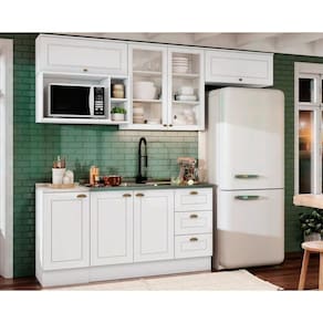 Kit de Cozinha Completa 7 Peças Americana (4Aéreos+2Balcões+1Complemento) s/Pia CZ141 Branco - Henn