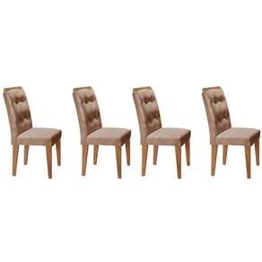 Kit 4 Cadeiras Sala Jantar Imperatriz 4 Un Casal - Suede Capuccino - Rufato