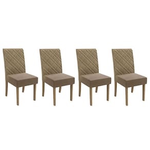 Kit 4 Cadeiras Sala Jantar 2CAD149NG 4 Un Nogueira/Suede Bege A036 - Kappesberg