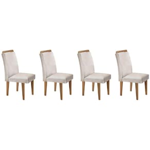 Kit 4 Cadeiras Sala Jantar Athenas 4 Un Imbuia-Capuccino/Suede Creme - Rufato