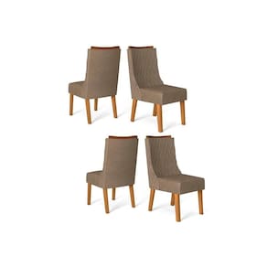Kit 4 Cadeiras Sala Jantar Jade 4 Un Carvalho Nobre/Suede Pecan - DJ Móveis