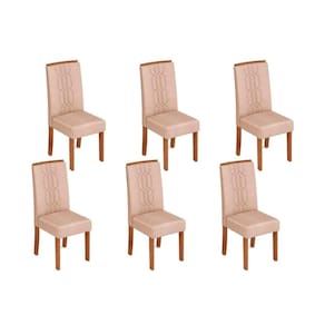 Kit 6 Cadeiras de Cozinha Zoe 6 Un Freijo/Suede Creme - DJ Móveis