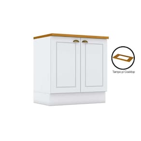 Módulo Cozinha Henn Americana Balcão c/ Tampo p/ Cooktop c/ 2 Portas 80cm Branco-Henn