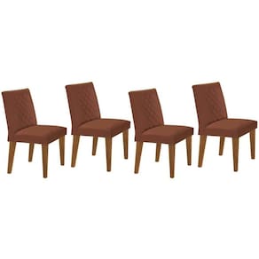 Kit 4 Cadeiras Sala Jantar Jade 4 Un Capuccino/Suede Marrom - Rufato