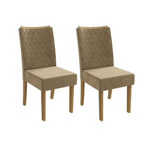Kit 2 Cadeiras Sala Jantar 2CAD129 2 Un Canela/Suede Bege - Kappesberg