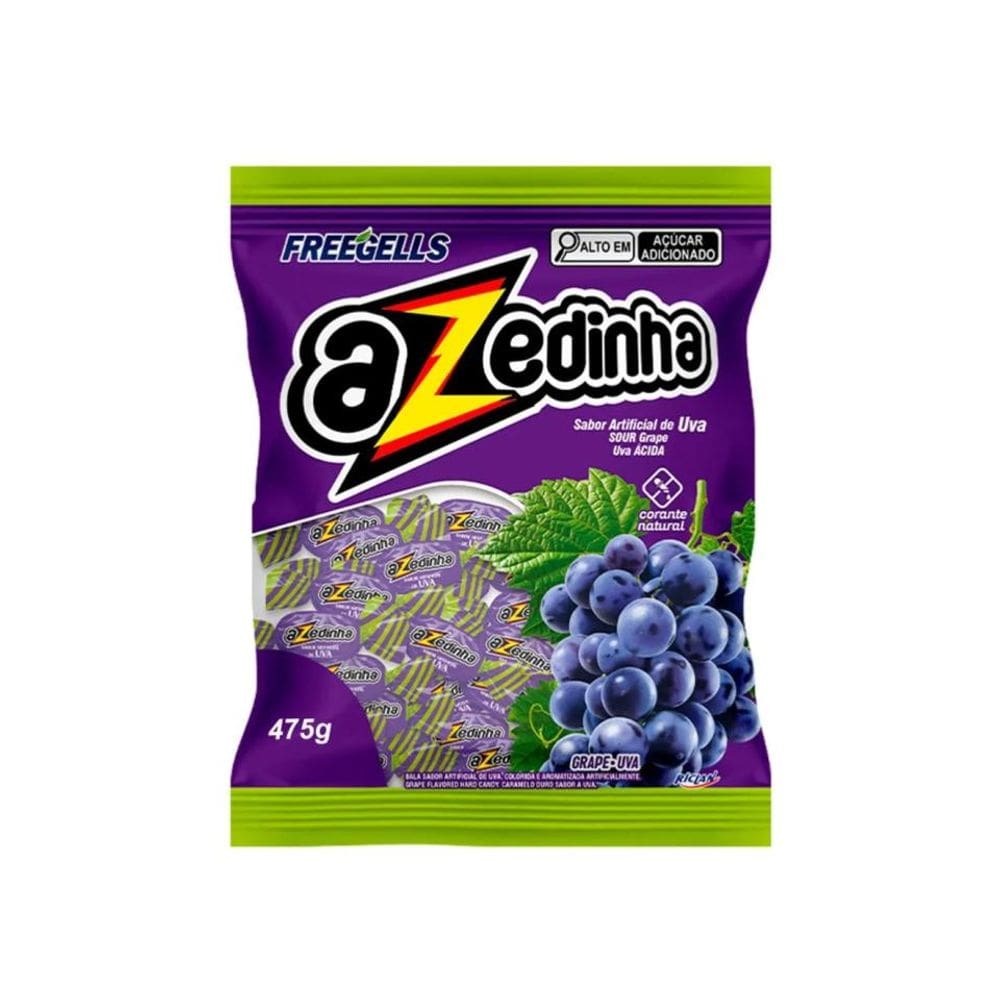 Bala Freegells Azedinha Uva Riclan 475g