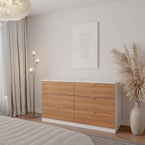Cômoda 6 Gavetas Hera CabeCasa MadeiraMadeira Branco Geada/Louro