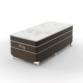 Cama Box Solteiro 88x188x71cm Molas Ensacadas Pictor Bege/Marrom