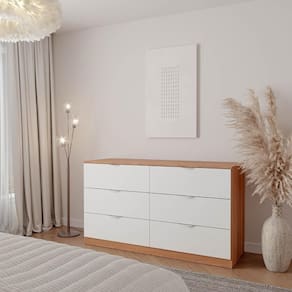 Cômoda 6 Gavetas Hera CabeCasa MadeiraMadeira Louro/Branco Geada