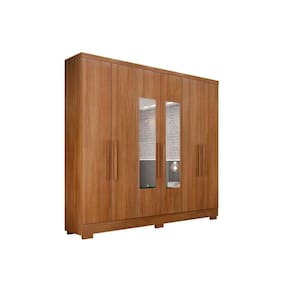 Guarda Roupa Casal 6 Portas (2 c/ Espelho) e 4 Gavetas c/ Pés Milly/Veneza Cumaru - Novo Horizonte
