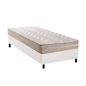 Conjunto Box Solteiro: Colchão Espuma Paropas D28 / Master AG80 Clean Double Face 17 + Base CRC Courano White (88x188)