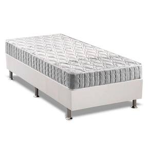 Cama Box Solteiro: Colchão Espuma D33 Anjos Orthosono + Base Crc Courano White(88X188)