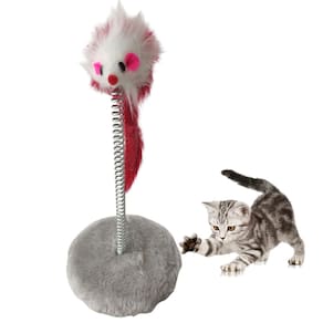 Arranhador Pet Gato Mola Ratinho Guizo Felino Brinquedo Pelucia Macio Interativo Lazer Diversao Animal de Estimaçao Felino Entretenimento