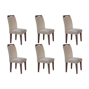 Kit 6 Cadeiras Sala Jantar Athenas 6 Un Cafe/Linho Turim Bege - Rufato