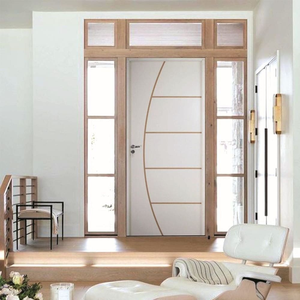 Porta Belíssima 6 Prime Batente Regulável 16-20 Guarnição 5cm Fechadura Wc 62cm X 210cm Esquerdo Branco