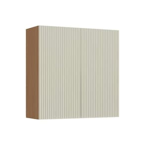 Armário Aéreo Cozinha Modulado Simone Mendes c/ 2 Portas 80cm Carvalho/Cinza - Nesher