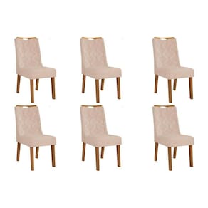 Kit 6 Cadeiras de Cozinha Stela 6 Un Ipe/Suede Kraft - DJ Móveis