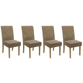 Kit 4 Cadeiras de Cozinha 2CAD149FR 4 Un Freijo/Suede Bege A036 - Kappesberg