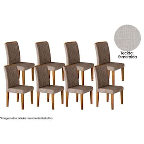 Kit 8 Cadeiras Sala Jantar Jade 8 Un Capuccino/Suede Creme - Rufato