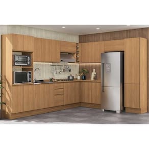 Kit de Cozinha Completa 14 Peças Ciela 1 (5Aéreos+4Balcões+2Paneleiros+3Complementos) C14P80 Canela - Kappesberg