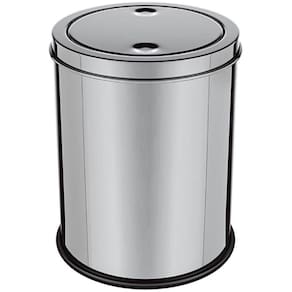 Lixeira Em Inox Basculante 8 Litros Cesto De Lixo Tampa Giratoria Vai E Vem Luxo Grande Banheiro Cozinha Escritorio