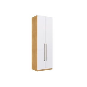 Módulo de Quarto Solteiro Guarda Roupa Infinity c/ 2 Portas e 3 Gavetas Savana/Branco - Genialflex